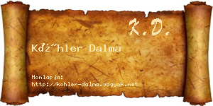 Köhler Dalma névjegykártya