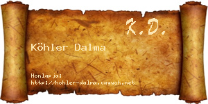 Köhler Dalma névjegykártya